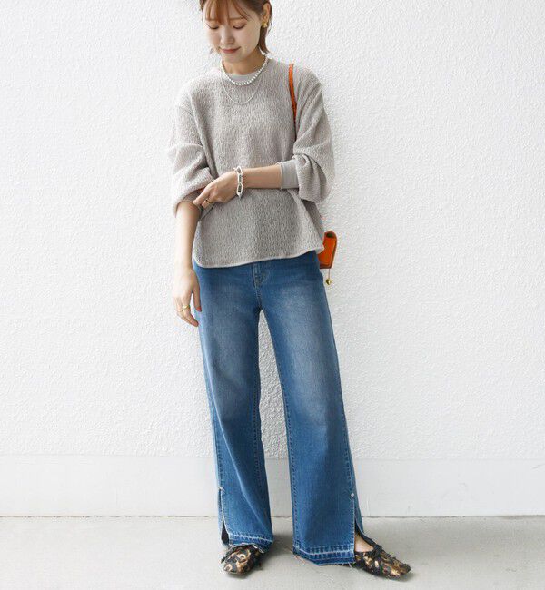 SHIPS for women「《一部追加予約》【WEB限定】〈手洗い可能〉ランダムブルーゼ ロングスリーブ プルオーバー」|プルオーバー|