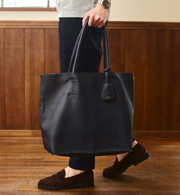 SHIPS「【WEB限定】SHIPS: 合成皮革 ビズ トート バッグ (クラッチバッグ付き)」|トートバッグ|