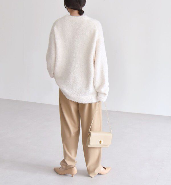 quaranciel「quaranciel:〈手洗い可能〉フェザーヤーン Vネック ラメ ニット カーディガン」|カーディガン|