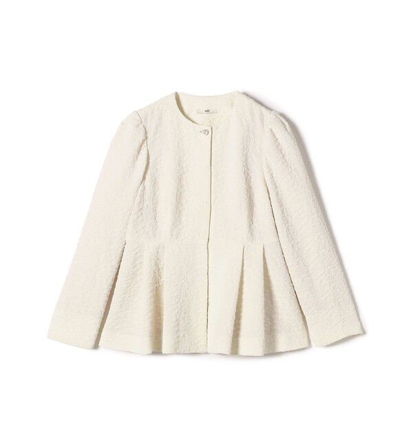 SHIPS for women「【SHIPS別注】〈セレモニー対応可〉troisiemeCHACO:フクレ ジャカード ジャケット」|ノーカラージャケット|