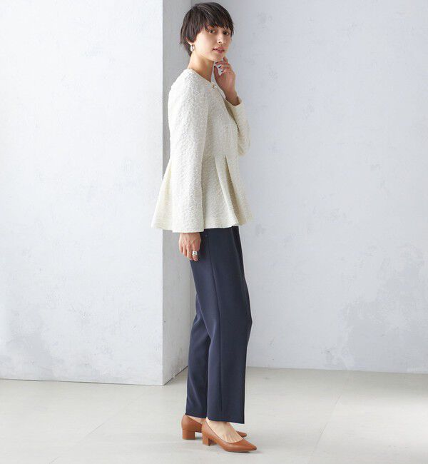 SHIPS for women「【SHIPS別注】〈セレモニー対応可〉troisiemeCHACO:フクレ ジャカード ジャケット」|ノーカラージャケット|