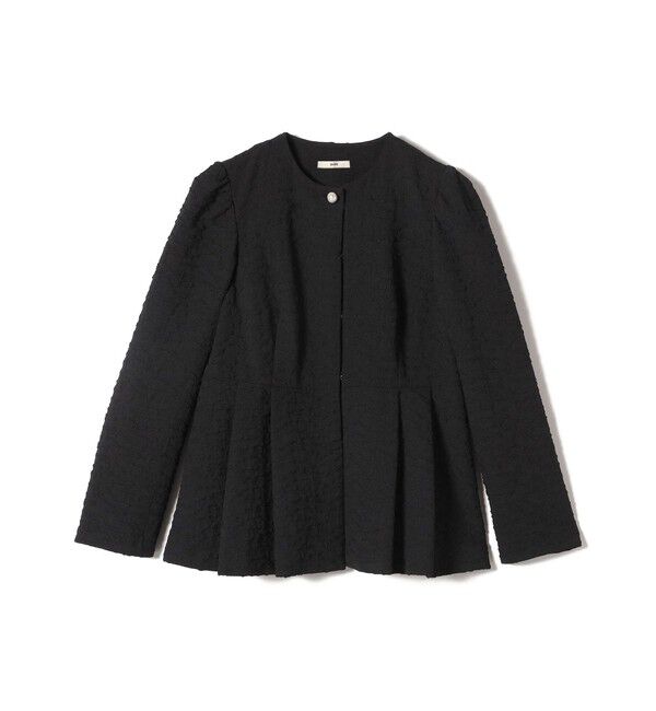 SHIPS for women「【SHIPS別注】〈セレモニー対応可〉troisiemeCHACO:フクレ ジャカード ジャケット」|ノーカラージャケット|