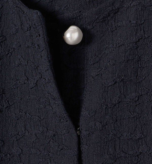 SHIPS for women「【SHIPS別注】〈セレモニー対応可〉troisiemeCHACO:フクレ ジャカード ジャケット」|ノーカラージャケット|