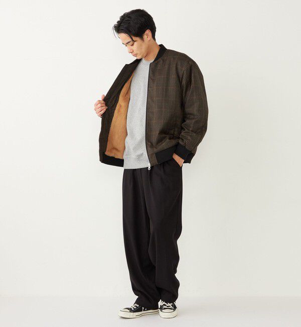 SHIPS Colors 「SHIPS Colors:THERMOLITE(R) ボア ボマー ジャケット チェック」|ブルゾン・スタジャン|