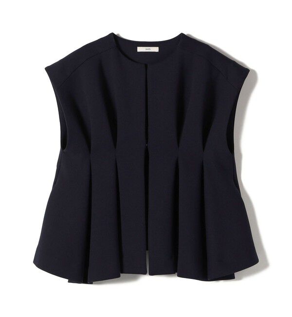 SHIPS for women「【WEB限定】〈手洗い可能〉ダンボール フロント タック ジレ」|ベスト・ジレ|