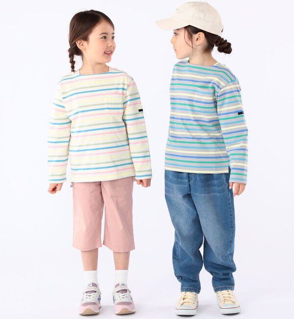 SHIPS KIDS「SHIPS KIDS:100～130cm / ボーダー 長袖 TEE」|Tシャツ・カットソー|オフホワイト