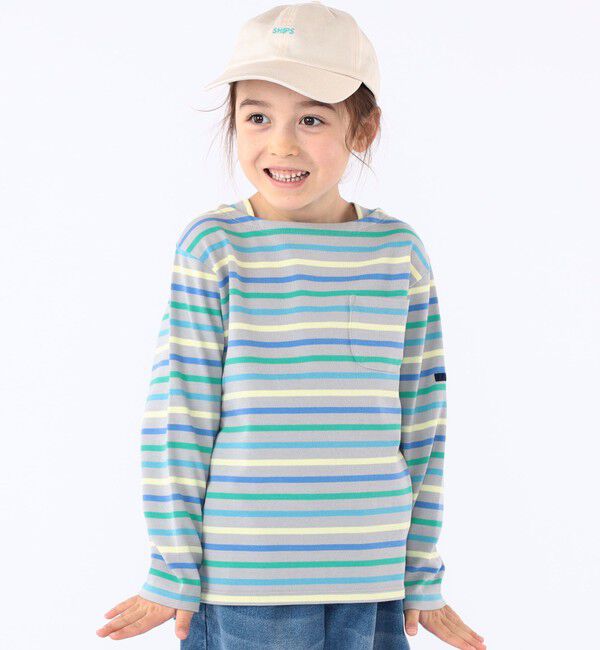SHIPS KIDS「SHIPS KIDS:100～130cm / ボーダー 長袖 TEE」|Tシャツ・カットソー|