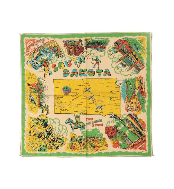 SHIPS any「BINDU: マップ バンダナ 25SS」|バンダナ・スカーフ|ライトグリーン