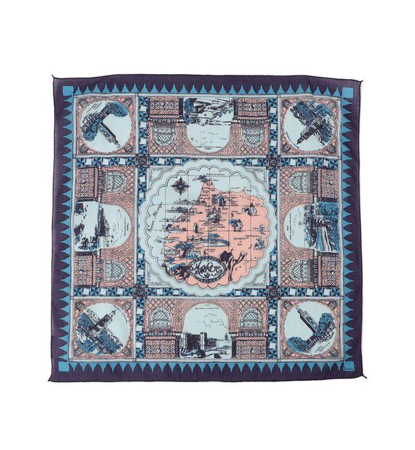 SHIPS any「BINDU: マップ バンダナ 25SS」|バンダナ・スカーフ|ロイヤルブルー