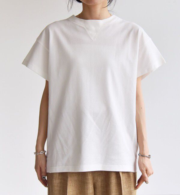 quaranciel「quaranciel:〈洗濯機可能〉カノコ Vガゼット ショートスリーブ クルーネック TEE」|Tシャツ・カットソー|
