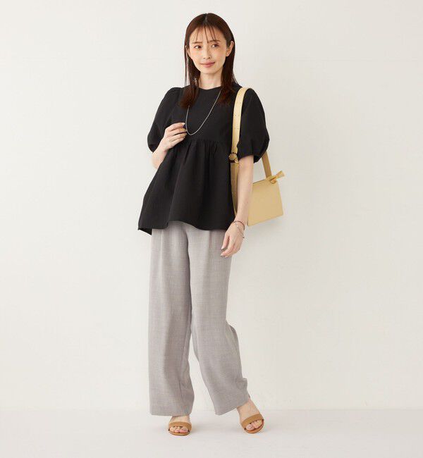 SHIPS Colors 「SHIPS Colors:〈接触冷感・洗濯機可能〉サッカー ランタンスリーブ ブラウス」|シャツ・ブラウス|