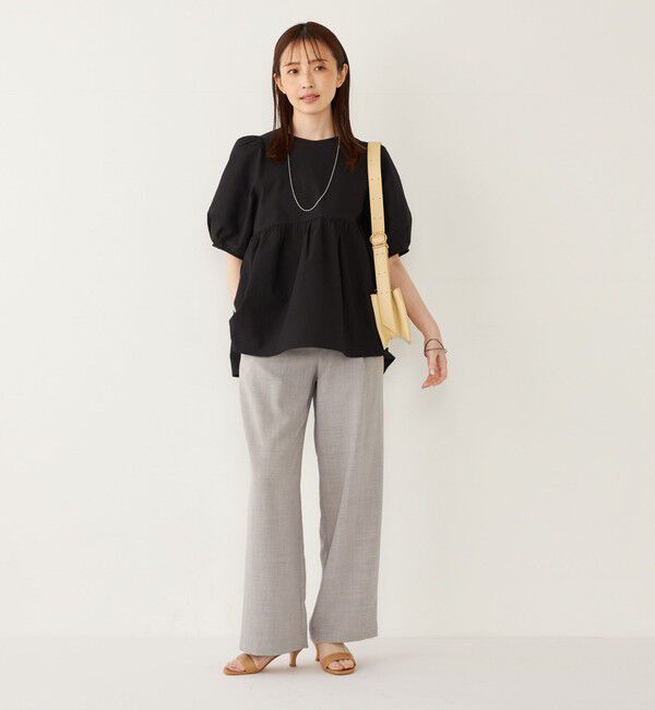 SHIPS Colors 「SHIPS Colors:〈接触冷感・洗濯機可能〉サッカー ランタンスリーブ ブラウス」|シャツ・ブラウス|