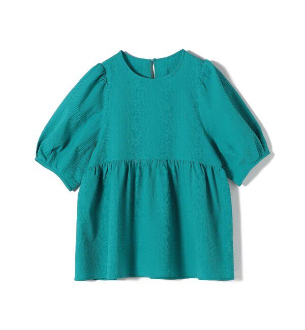 SHIPS Colors 「SHIPS Colors:〈接触冷感・洗濯機可能〉サッカー ランタンスリーブ ブラウス」|シャツ・ブラウス|ライトブルー