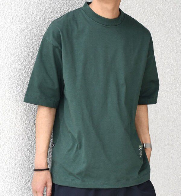 SHIPS any「SHIPS any: オーガニック コットン ワンポイント ロゴ プリント&times;刺繍 スピンドル Tシャツ◇」|Tシャツ・カットソー|