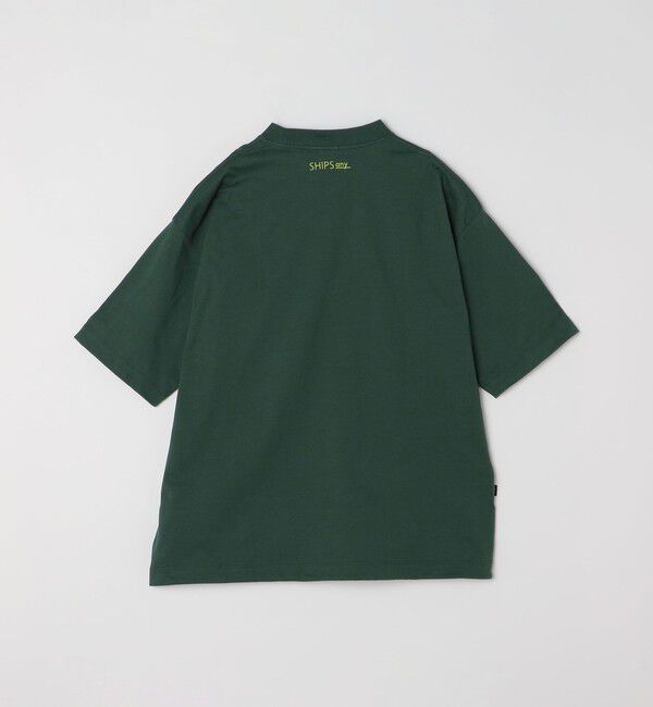 SHIPS any「SHIPS any: オーガニック コットン ワンポイント ロゴ プリント&times;刺繍 スピンドル Tシャツ◇」|Tシャツ・カットソー|