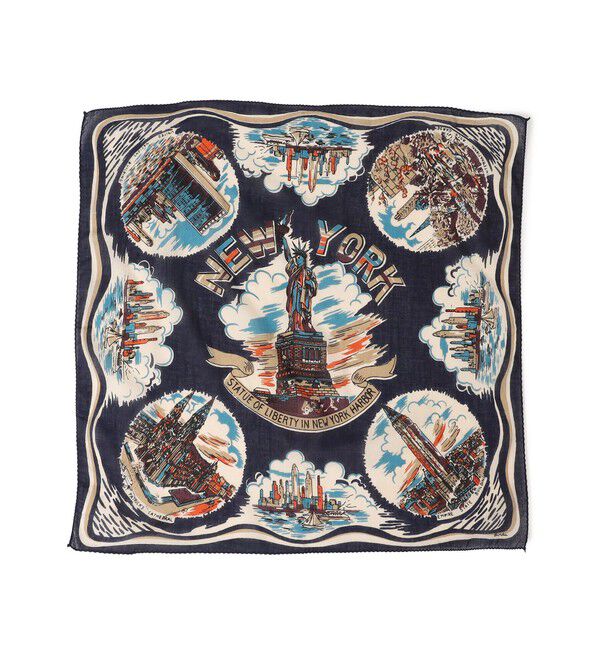 SHIPS any「BINDU: マップ バンダナ 25AW」|バンダナ・スカーフ|ネイビー