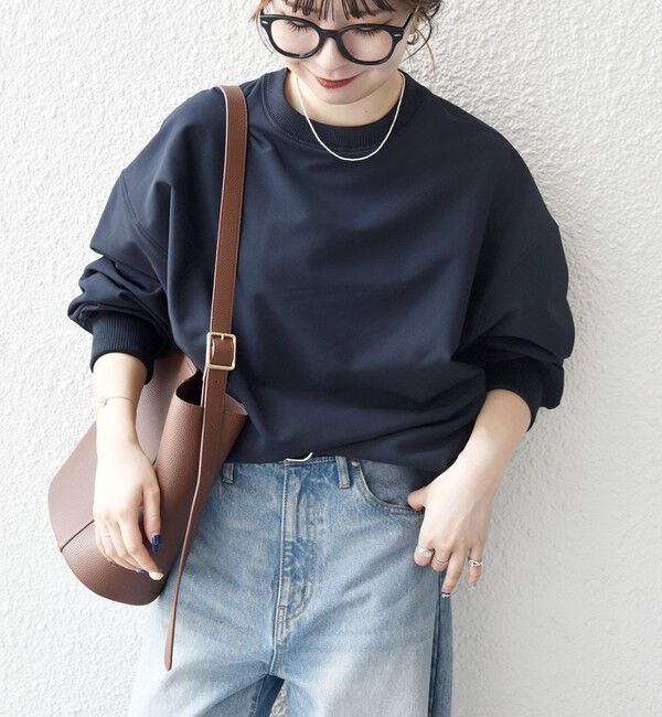 SHIPS any「《一部追加予約》SHIPS any:〈洗濯機可能〉裏起毛 クルーネック コクーン プルオーバー」|Tシャツ・カットソー|