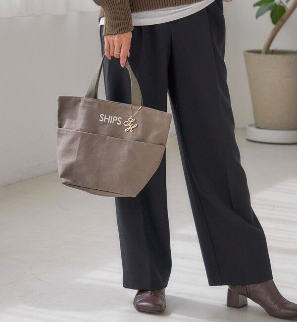 SHIPS for women「チャーム付き ポケット トート バッグ」|トートバッグ|グレー