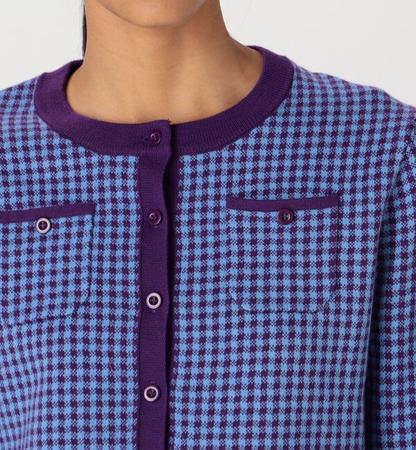 CABaN「コットンカシミヤ ギンガムチェックカーディガン」|カーディガン|