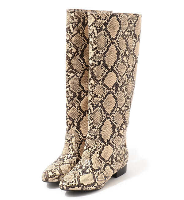 TOMORROWLAND GOODS「TOMORROWLAND パイソンロングブーツ」|ロングブーツ|44 ベージュ系