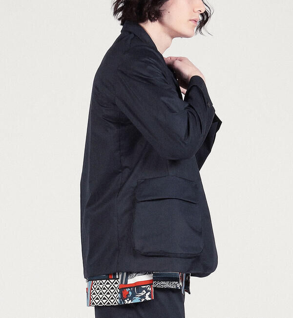 TOMORROWLAND MENS「コットンポプリン ピークドラペルシングルブレステッド3Bジャケット」|テーラードジャケット|