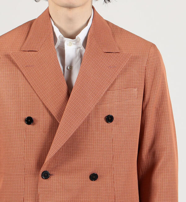 TOMORROWLAND MENS「シルクコットン ハウンドトゥース ダブルブレステッド6Bジャケット」|テーラードジャケット|