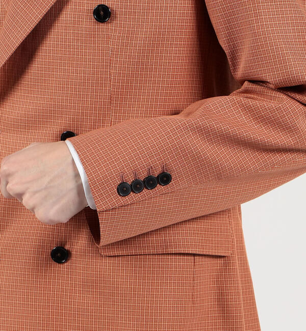 TOMORROWLAND MENS「シルクコットン ハウンドトゥース ダブルブレステッド6Bジャケット」|テーラードジャケット|