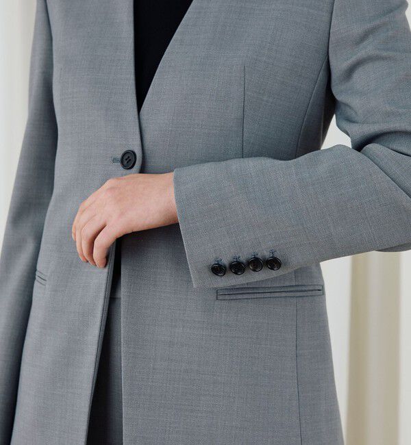 DES PRES「ポリエステルウールバラシャ Vカラージャケット」|ノーカラージャケット|