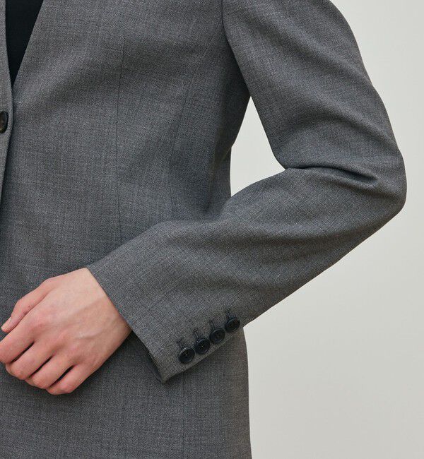 DES PRES「ポリエステルウールバラシャ Vカラージャケット」|ノーカラージャケット|