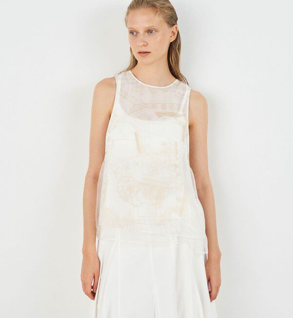 DES PRES「マリンプリント ノースリーブプルオーバー」|シャツ・ブラウス|