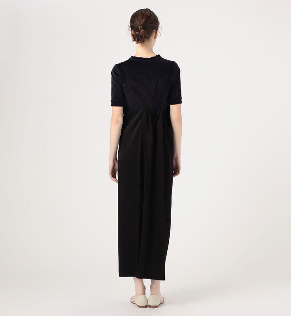 MACPHEE「トリアセテートポリエステルサテン ダブルストラップキャミソールワンピース」|ワンピース|