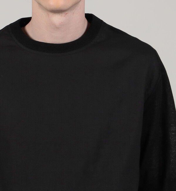 TOMORROWLAND MENS「リネン ニットコンビ クルーネックプルオーバー」|Tシャツ・カットソー|