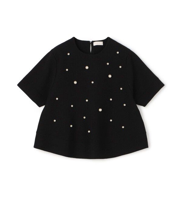 Ballsey「ウールポリエステルパールコンビ Aラインプルオーバー」|ニット・セーター|19 ブラック