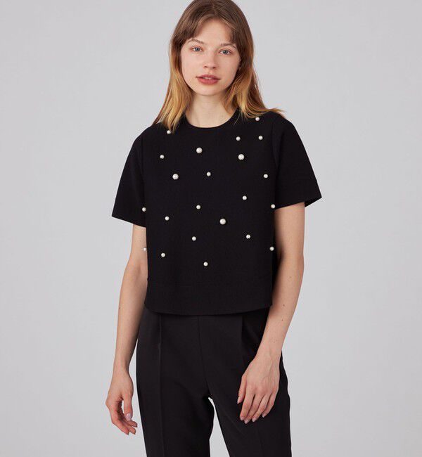 Ballsey「ウールポリエステルパールコンビ Aラインプルオーバー」|ニット・セーター|