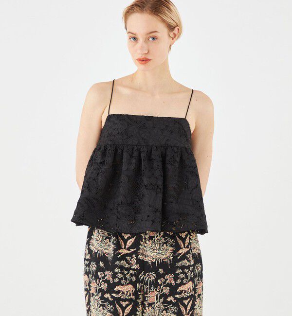 SOULEIADO「コットンエンブロイダリー キャミソール」|キャミソール|