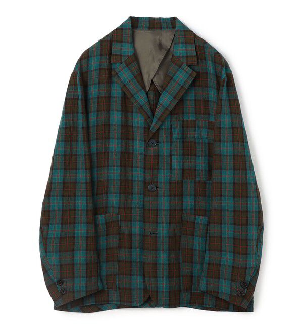 CABaN「CABaN リネン チェック3Pジャケット」|テーラードジャケット|68 ネイビー系