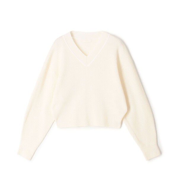 Ballsey「リンクスリブ Vネックプルオーバー」|ニット・セーター|11 ホワイト