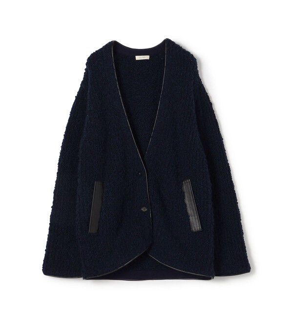 DES PRES「ウールブークレー カラーレスジャケット」|ノーカラージャケット|69 ネイビー
