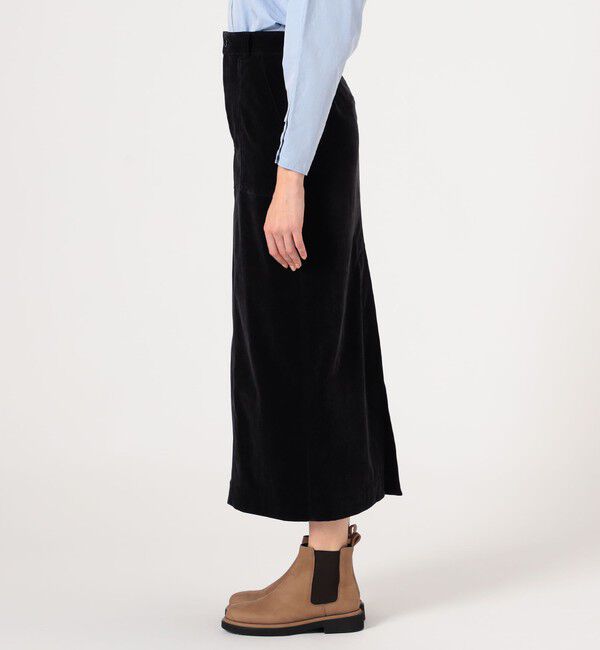 MACPHEE「ストレッチコーデュロイ Iラインマキシスカート」|タイト|