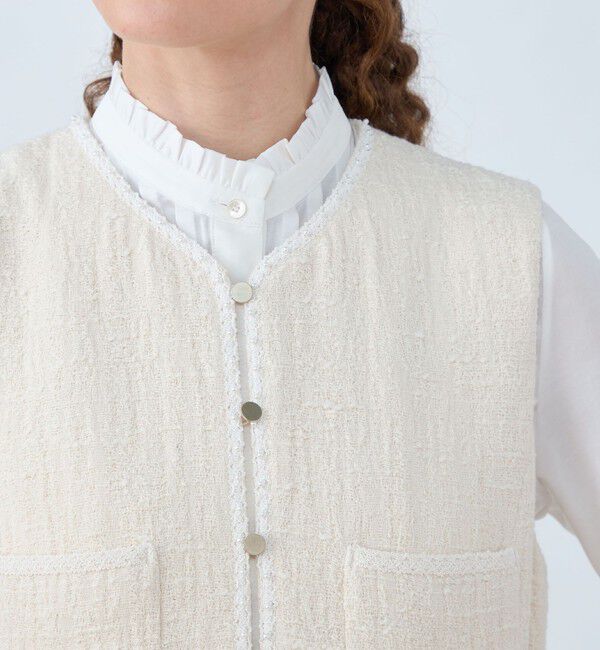 Ballsey「スラブコットンツイード Vクルージャンパースカート」|ジャンパースカート|