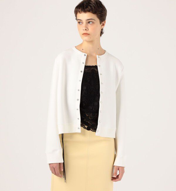 MACPHEE「【WEB限定】エアークッション クルーネックカーディガン」|カーディガン|