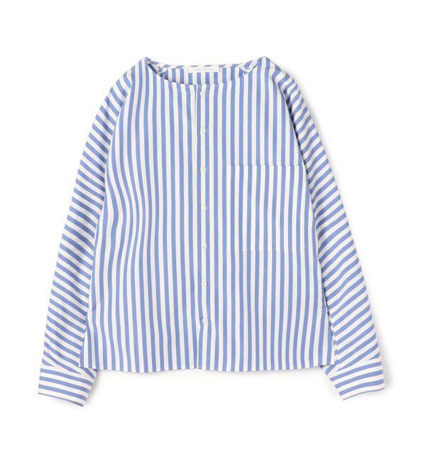 GALERIE VIE「ツイストコットンストライプ ドルマンスリーブシャツ」|シャツ・ブラウス|64 ブルー系