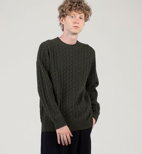 TOMORROWLAND MENS「TOMORROWLAND tricot スーパーファインラムウール ケーブルニット」|ニット・セーター|
