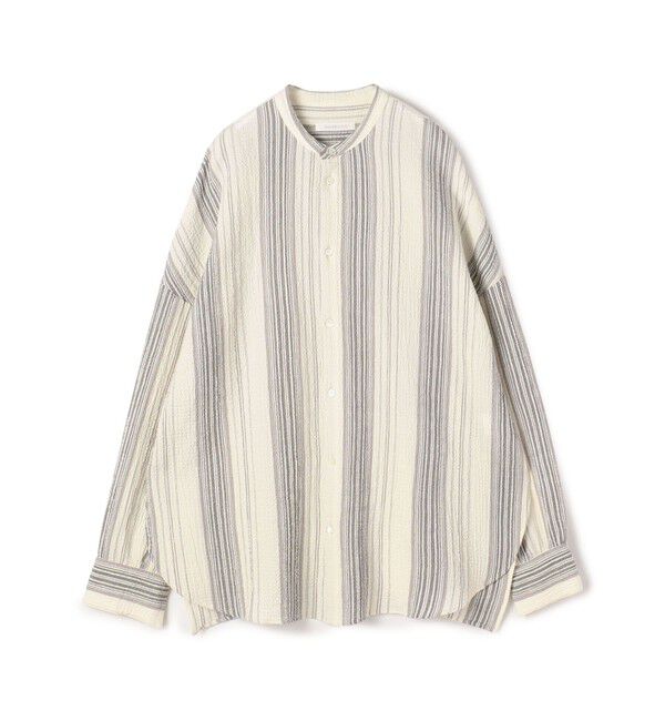GALERIE VIE「エアリーサッカー スタンドカラーロングシャツ」|シャツ・ブラウス|16 グレー系