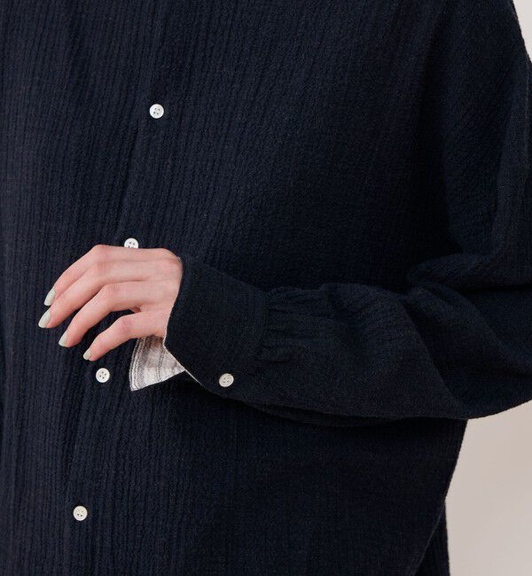 GALERIE VIE「エアリーサッカー スタンドカラーロングシャツ」|シャツ・ブラウス|