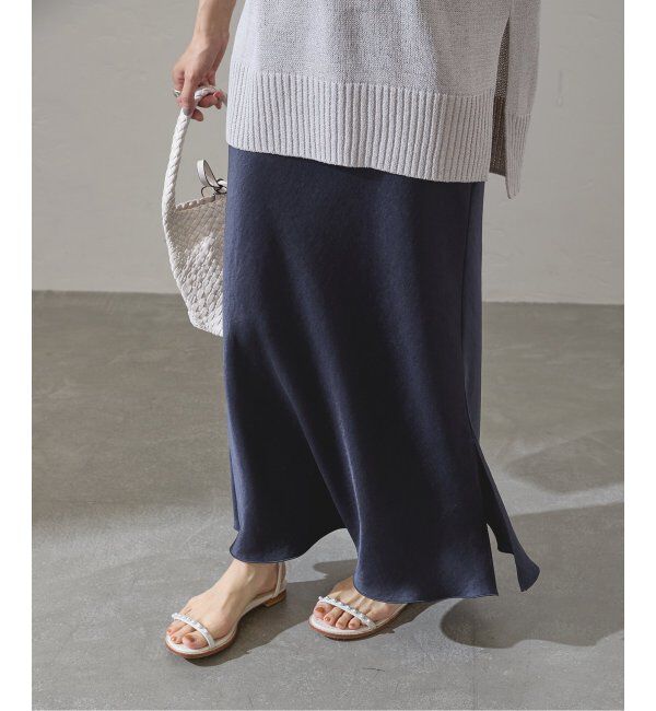 IENA「《追加7》ダブルサテンスカート」|スカート|