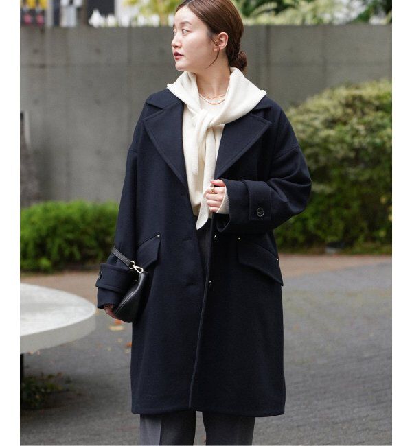 IENA「MACKINTOSH/マッキントッシュ 別注 HUMBIE チェスターコクーンコート」|チェスターコート|ネイビー