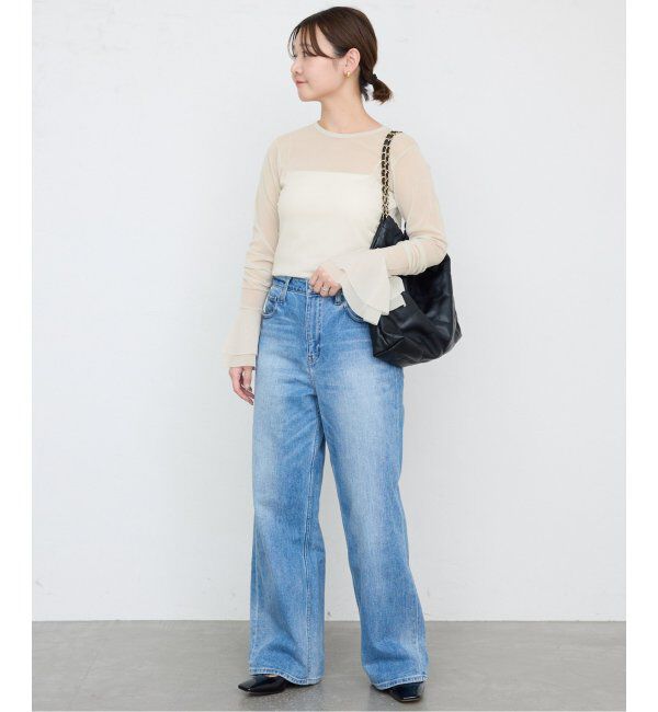 SLOBE IENA「《追加2》ラッフルスリーブチュールプルオーバー」|Tシャツ・カットソー|