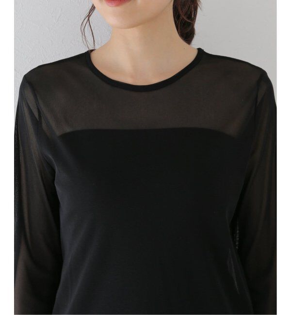 SLOBE IENA「《追加2》ラッフルスリーブチュールプルオーバー」|Tシャツ・カットソー|