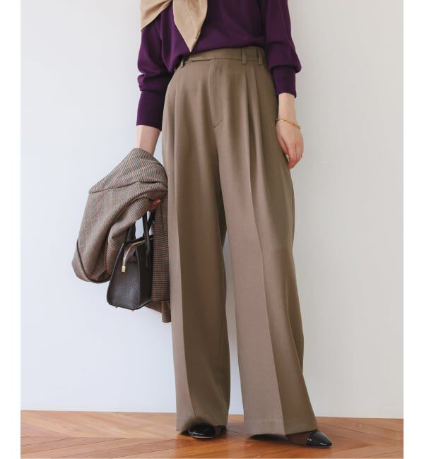 SLOBE IENA「PEツイルワイド2タックスラックス」|スラックス|